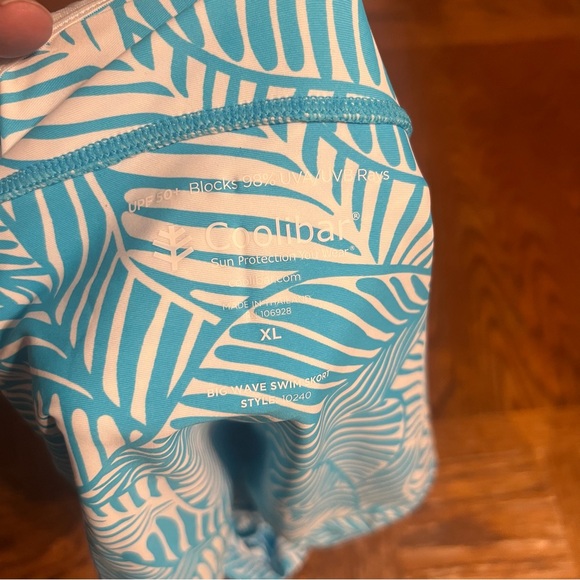 Coolibar Women's Big Wave Swim Beach Skort in Blue Paradise Palm Sz XL UPF 50 - Picture 10 of 15